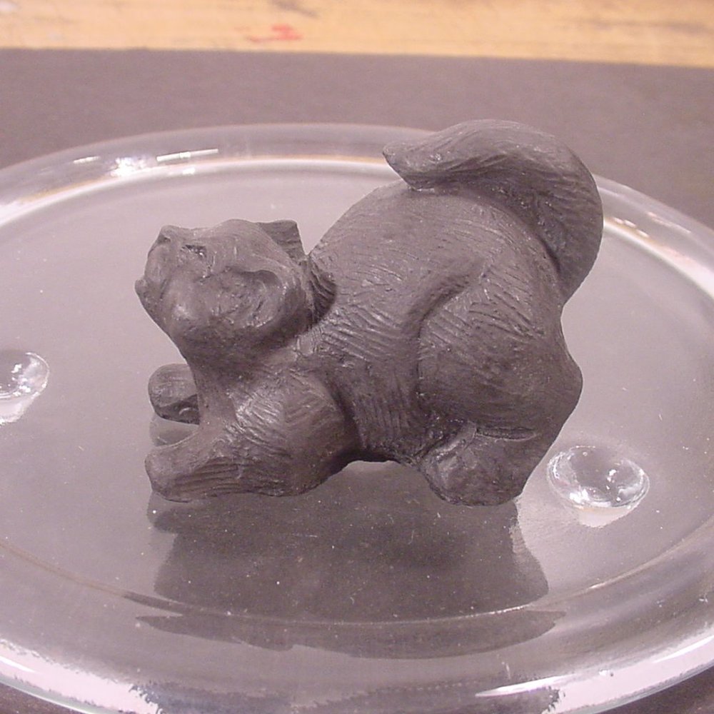 ISABEL BLOOM - Small Black Cat Sculpture (2012) Signed